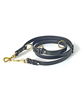 Bestia 6 feet Dual snap Multi Purpose Leather Dog Leash. Heavy Duty & Ever Lasting, 10+ Different uses! Out of Thick but Soft Quality Buffalo Leather. Handmade in Europe