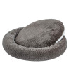 WONDER MIRACLE Fuzzy Deluxe Pet Beds, Super Plush Dog or Cat Beds Ideal for Dog Crates, Machine Wash & Dryer Friendly (24 x 24, Eagle Grey)