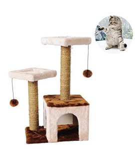 Wyqwanljx Cat Scratching Post Cat Climbing Frame Plush Toy Small Medium-Sized Cat Jumping Kitten Toy Cat Scratch Columnbrown