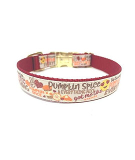 Big Pup Pet Fashion Fall Dog Collar, Thanksgiving, Pumpkin, Pumpkin Spice, Girl, Boy (X Large 1" W X 17-26)