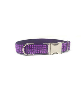 Big Pup Pet Fashion Purple Rhinestone Dog Collar, Girls, Female, Bling, Sparkly, Fancy, Designer, Glam (Large 1" W X 15-24")