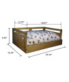 Iconic Pet Sassy Paws Wooden Pet Bed with Paw Printed Comfy Cushion for Dogs & Cats in Varying Sizes & Colors