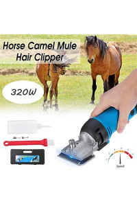 Professional Electric Horse Hair Clipper, Heavy Duty 320W & 6 Speeds Adjustable Low vibration Electric Equine Shears, Hair Grooming Trimmer for Pet & Livestock Coats