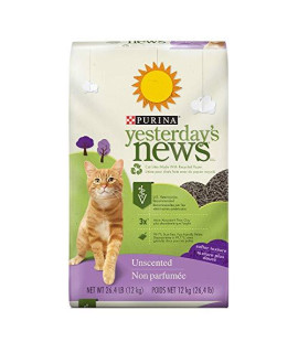 Yesterday's News Purina Non Clumping Paper Cat Litter; Softer Texture Unscented Cat Litter - 26.4 lb. Bag (2 Pack (26.4 lb.))
