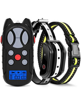 Flittor Shock Collar for Dogs, Dog Training Collar, Rechargeable Dog Shock Collar with Remote, 3 Modes Beep Vibration and Shock Waterproof Bark Collar for Small, Medium, Large Dogs