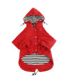 Morezi Dog Zip Up Dog Raincoat With Reflective, Rainwater Resistant, Adjustable Drawstring, Removable Hood, Stylish Premium Dog Raincoats - Red - Large
