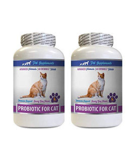 cat Digestive Supplements - CAT PROBIOTICS - Immune Support - Savory Beef Flavor - Natural Formula - Anti Diarrhea for Cats - 2 Bottles (120 Treats)