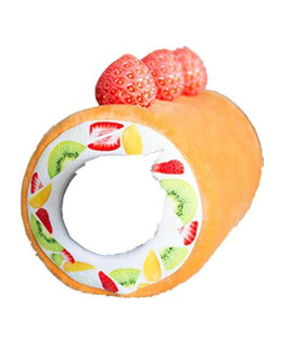 UINKE Pet Fruit Tart Bed Plush Cute Cake Roll Fashion Winter Warm Tunnel Cat Bed Pad,Cake roll cat Litter