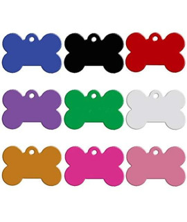 100 Pcslot Aluminum Pet Id Tag Bone Shape Double Sided Custom Engraved Dog Cat Pet Name Phone Number Id Tag Charm Personalized Mixed Colors 51X36Xmm
