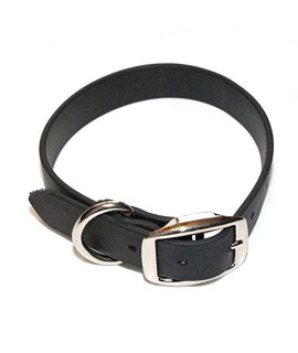 Regal Dog Products Small Black Waterproof Dog collar with Heavy Duty Double Buckle D Ring Vinyl coated, custom Fit, Adjustable Puppy Pet collars comes in Other Sizes for Medium and Large Dogs