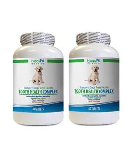 Dog Mouth Treats - Dog Teeth Health Complex - Bad Breath and RED Gums Solution - Immune Support - Oral Hygiene Boost - Dog Vitamin c Powder - 2 Bottles (120 Treats)