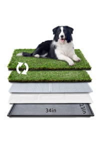 HQ4us Dog Grass pad with Tray Large Dog Litter Box Toilet 34