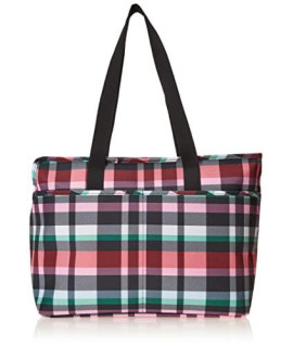 Vera Bradley Recycled Lighten Up Water-Repellent Pet Carrier Tote, Ribbons Plaid