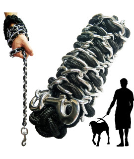 Dog Leash Metal Leashes with Pet collar Training Walking Leads Heavy Duty Anti Bite chain Rope Hook for Medium and Large Dogs (Large)