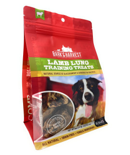 Bark Harvest Dried Lamb Lung Training Treats - grain Free Dog Training chew Treats -Natural Source of glucosamine chondroitin, 5 Ounce Bag