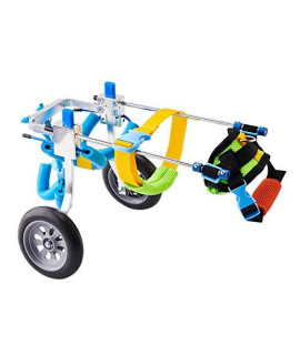 Gift2U Adjustable Dog Wheelchair,Hind Legs Rehabilitation 2 Wheels Dog Cart,(S-Weight:22-44lbs,Height:10.6"-17")