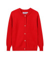 SMILINg PINKER girls cardigan Sweater School Uniforms Button Long Sleeve Knit Tops (Red, 3-4T)