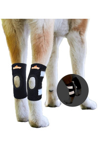 NeoAlly Cat and Dog Ankle Brace Pair Canine Rear Leg Hock Support with Safety Reflective Straps for Hind Leg Wounds Heal and Injuries and Sprains from Arthritis (XS Pair)