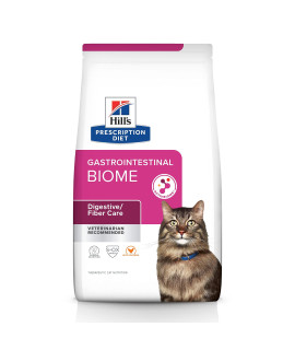 Hill's Prescription Diet Gastrointestinal Biome Digestive/Fiber Care with Chicken Dry Cat Food, Veterinary Diet, 4 lb. Bag (Packaging May Vary)
