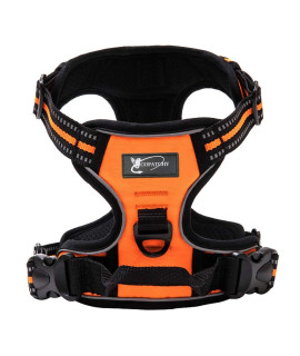 copatchy Dog Harness No-Pull Pet Harness Adjustable Outdoor Vest 3M Reflective Oxford Material Easy control for All Sized Dogs (X-Small, Orange)