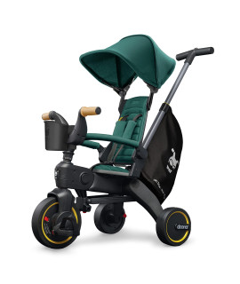 Doona Liki Trike S5 - Premium Foldable Trike For Toddlers, Toddler Tricycle Stroller, Push And Fold Doona Tricycle For Ages 10 Months To 3 Years, Racing Green