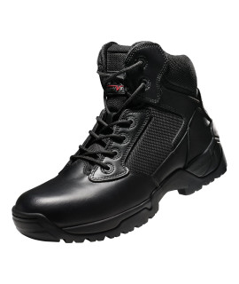 NORTIV 8 Mens Military Tactical Work Boots Lightweight Hiking Motorcycle combat Bootie Black Size 12 M US Alloy