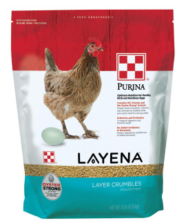 Purina Layena | Nutritionally Complete Layer Hen Feed Crumbles | 10 Pound (10 lb) Bag