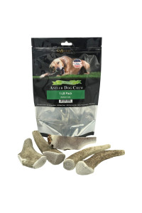 Deluxe Naturals Elk Antler chews for Dogs Naturally Shed USA collected Elk Antlers All Natural A-grade Premium Elk Antler Dog chews Product of USA, 1-LB Medium cuts