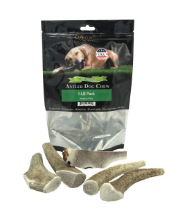 Deluxe Naturals Elk Antler chews for Dogs Naturally Shed USA collected Elk Antlers All Natural A-grade Premium Elk Antler Dog chews Product of USA, 1-LB Medium cuts