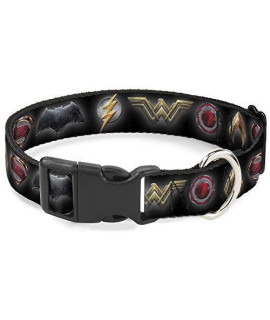 Cat Collar Breakaway Justice League 2017 6 Superhero Icons Black 8 to 12 Inches 0.5 Inch Wide