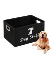 Geyecete Dog Apparel & Accessories/Dog Toys/Pet Supplies Storage Basket/Bin with Handles, Collapsible & Convenient Storage Solution for Office, Bedroom, Closet, Toys, Laundry(Dark Grey)