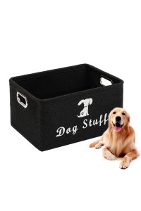 Geyecete Dog Apparel & Accessories/Dog Toys/Pet Supplies Storage Basket/Bin with Handles, Collapsible & Convenient Storage Solution for Office, Bedroom, Closet, Toys, Laundry(Dark Grey)