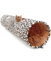 LeerKing Extra Long cat Tunnel 51(L) Dia 12 for Large Fat cat connectable crinkle Tube Indoor Outdoor Hideaway Toy for Kitty Bunny and Puppy Leopard