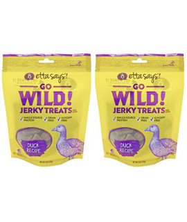Etta Says! Go Wild Duck Dog Jerky Treat Pack of 2 - Made in The USA, Single Source Protein, Grain-Free, Glycerin-Free Dog Treats