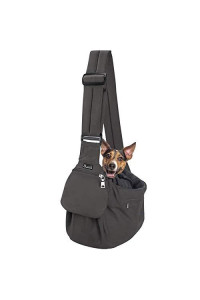Lukovee Pet Sling Carrier, Dog Papoose Hand Free Puppy Cat Carry Bag with Bottom Supported Adjustable Padded Shoulder Strap and Bag Opening Front Zipper Pocket Safety Belt for Small Dogs