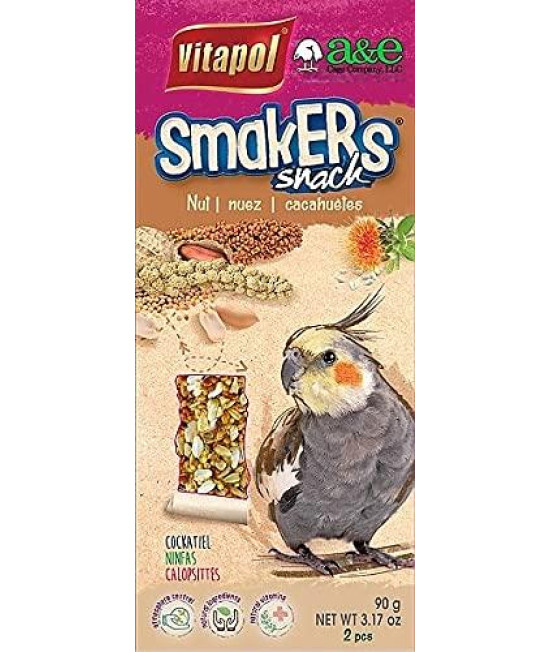 A&E cage 644113 Vitapol Smakers cockatiel Treat Stick - Nut - Pack of 2