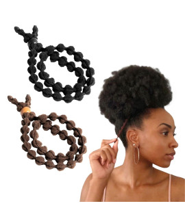 Bunzee Bands - Thick Hair Ties for Natural Hair - curly Hair Accessories for Women - Patented Adjustable Hair Ties for Thick Hair - Perfect for Ponytails, Buns, Soft Locs, Dreads Afro Puffs
