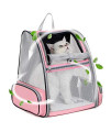DILISENS Traveler Pet Backpack Comfort Portable Carriers Hold Cats and Dogs,Breathable Cat Backpack for Walk, Hiking and Cycling (Pink)