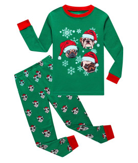 Family Feeling Big Girls Long Sleeve Christmas Pajamas Sets Cotton Pyjamas Kids Pjs Size 8 Dog
