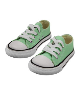 iFANS Boys and girl Low Top canvas Kids Lace up Sneakers green