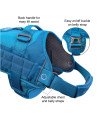 Kurgo MOLLE Clip Compatible Tactical Dog Harness, MOLLE Vest for Dogs, Service Dog Training Vest, RSG Townie Dog Harness for Small, Medium & Large Dogs (X-Large, Coastal Blue)