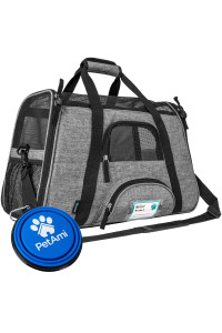 PetAmi Premium Airline Approved Soft-Sided Pet Travel Carrier | Ventilated, Comfortable Design with Safety Features | Ideal for Small to Medium Sized Cats, Dogs, and Pets (Small, Grey)