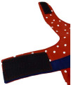Spoiled Dog Designs - Handcrafted Pet Harness Dress - Red Polka Dot Ruffled Dress - Medium