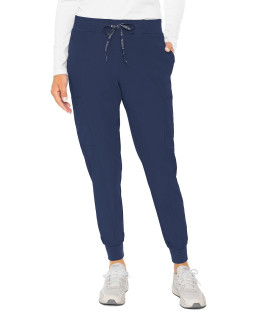 Med couture Womens Peaches collection Seamed Jogger Scrub Pant, Navy, X-Large