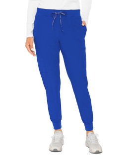 Med couture Womens Peaches collection Seamed Jogger Scrub Pant, Royal, Small