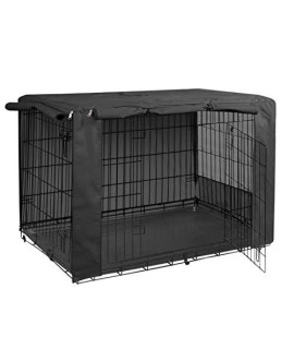 HiCaptain Folding Metal Dog Crate Cover for 48 Inch Wire Pet Cage (Black)
