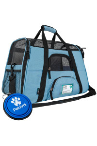 PetAmi Premium Airline Approved Soft-Sided Pet Travel Carrier | Ideal for Small - Medium Sized Cats, Dogs, and Pets | Ventilated, Comfortable Design with Safety Features (Large, Baby Blue)