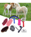 10PCS Horse Grooming Care Kit Professional Horse Cleaning Tool Set Horse Brush Set Horse Grooming Clean Accessories with Brush Curry Comb