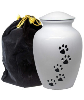 Trupoint Memorials Small Pet Urn for Dogs and Cats Ashes - A Loving Resting Place for Your Special pet - for Small Pets up to 17 Pounds - White