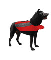 Dogline Dog Life Jacket - Dog Life Vest for Swimming and Boating in Hi-Viz Colors with Reflective Strips Mesh Underbelly for Draining and Drying and Top Carry Handle 32 to 41" Girth Red